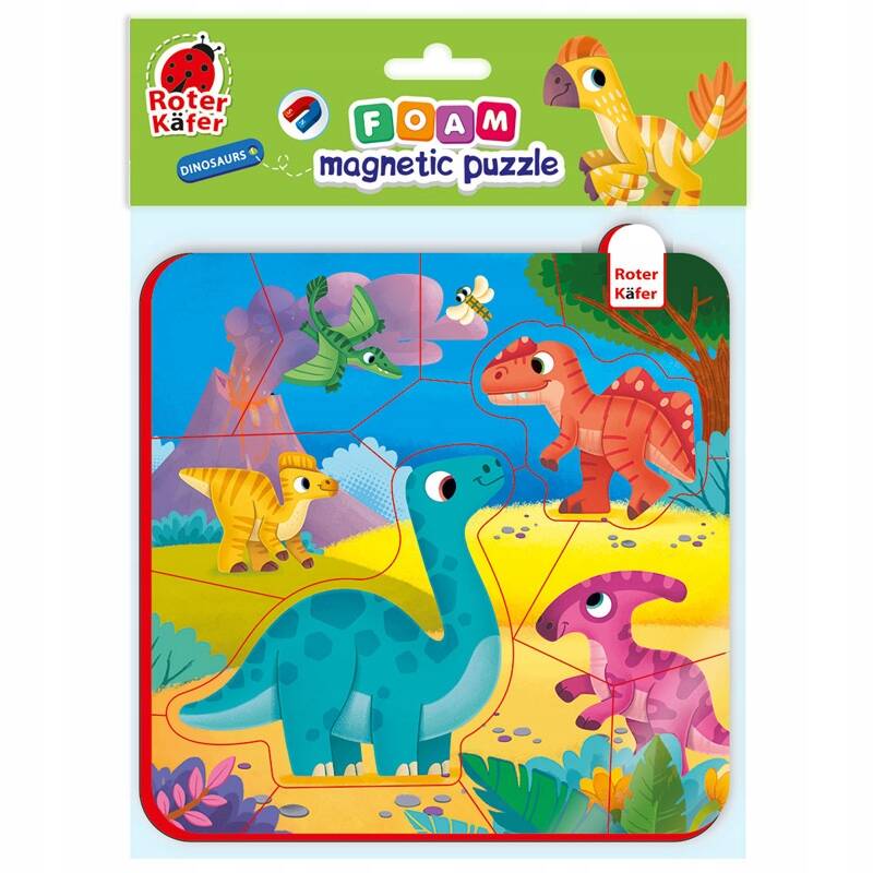 Puzzle Piankowe Magnetyczne DINOZAURY 3+ Roter Kafer_1