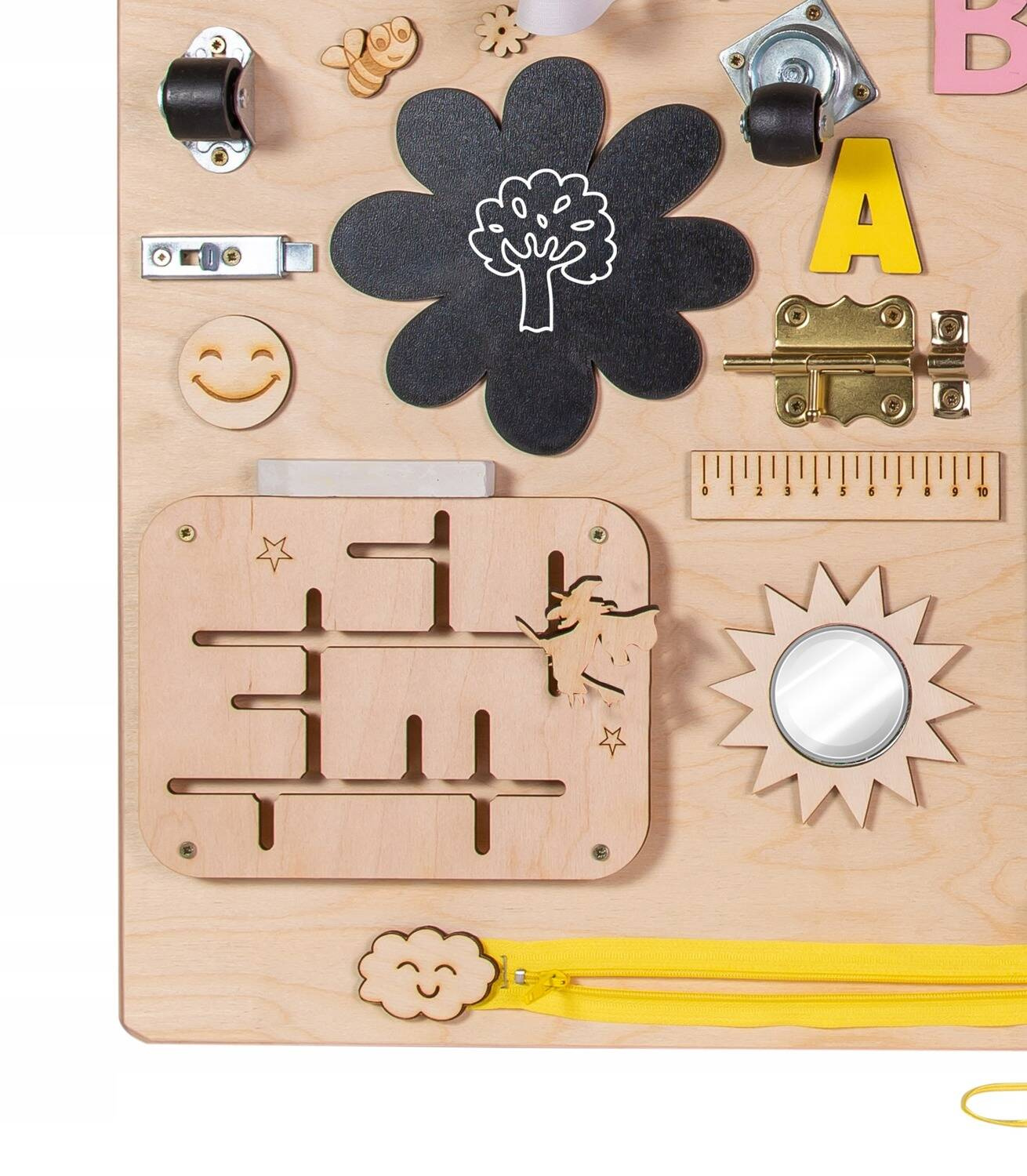 Tablica Drewniana Manipulacyjna Sensoryczna Montessori 3+ 3ToysM MT11_6