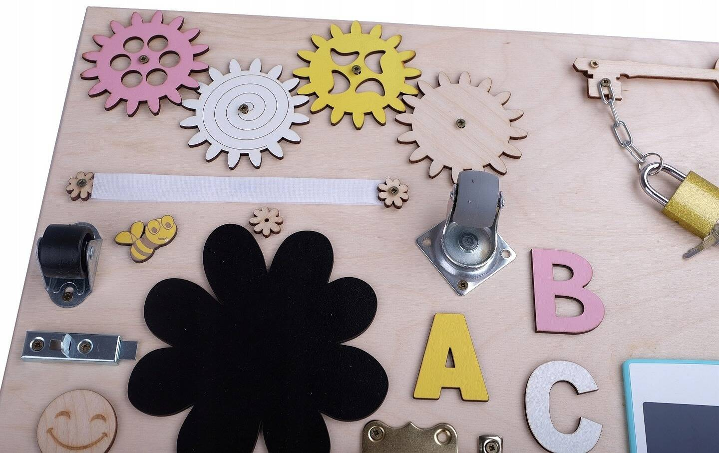 Tablica Drewniana Manipulacyjna Sensoryczna Montessori 3+ 3ToysM MT11_9