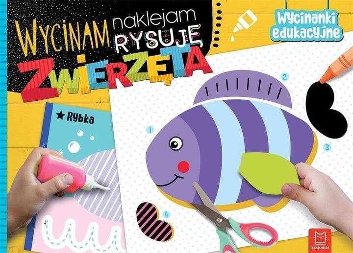 Wycinam Naklejam Rysuję Wycinanki x3 Zoo Dinozaury Zwierzęta 3+ Aksjomat_3