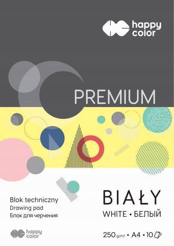 Blok Techniczny Biały Duży A4 10 k Premium 250g Happy Color_1