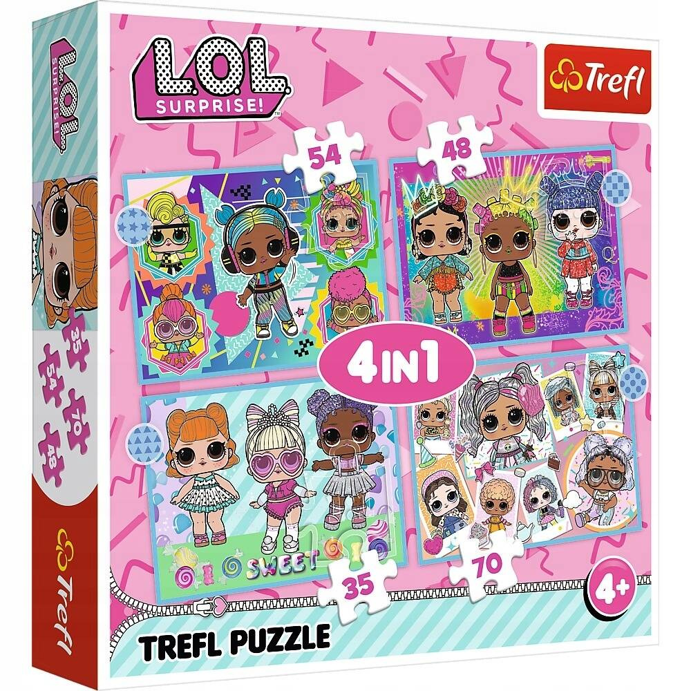 Puzzle 4w1 Układanka Laleczki LOL SURPRISE Lalki Lalka Cute 4+ Trefl_1