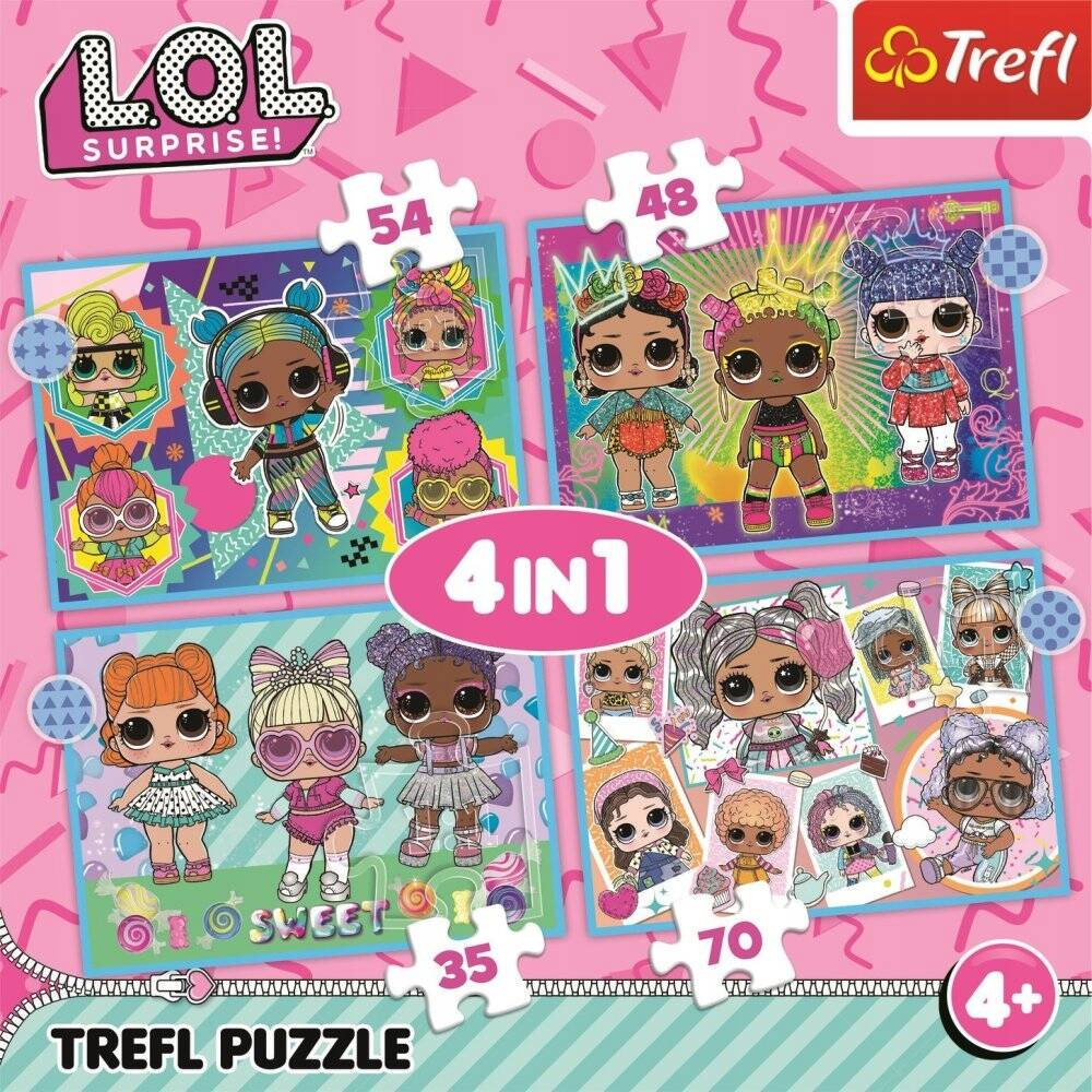 Puzzle 4w1 Układanka Laleczki LOL SURPRISE Lalki Lalka Cute 4+ Trefl_3