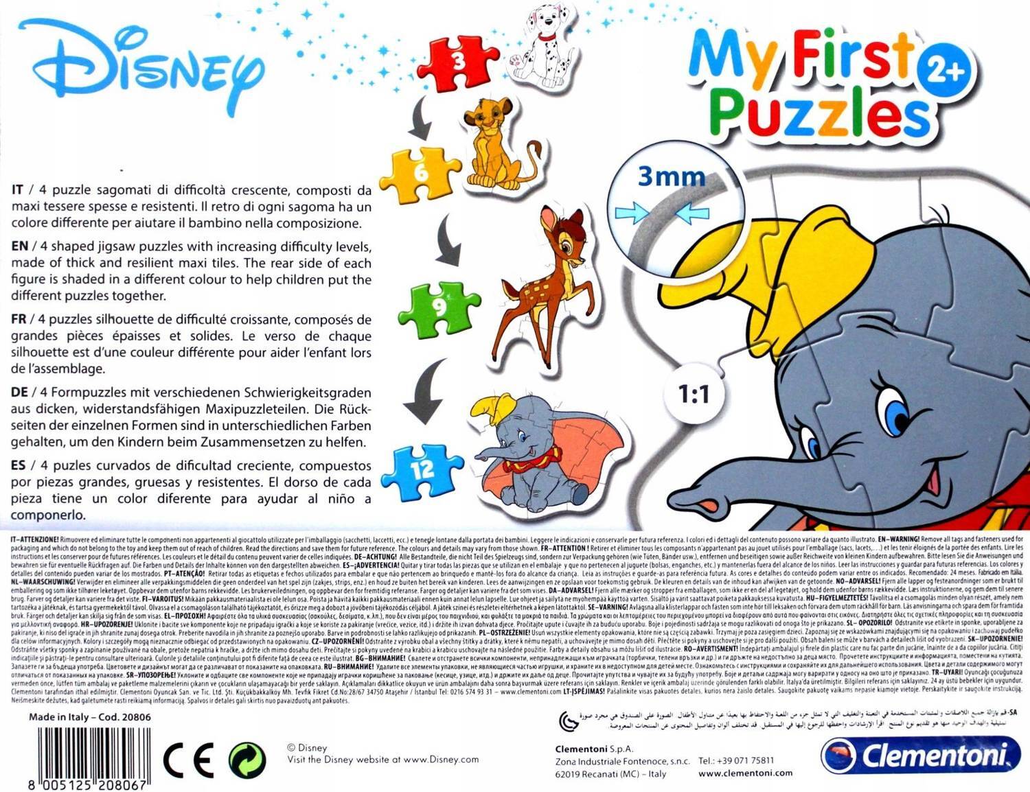 Puzzle 30 El Moje Pierwsze Puzzle Zwierzątka Disneya 2+ Clementoni_3