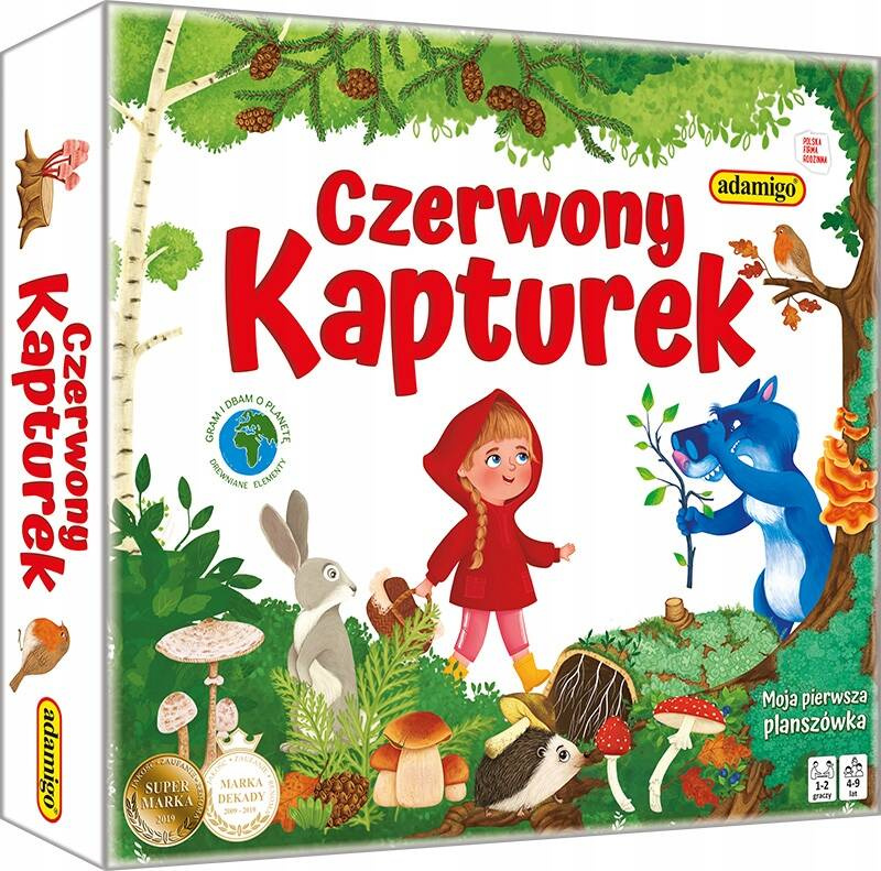 Gra Planszowa Czerwony Kapturek Rodzinna Kooperacyjna 4+ Adamigo 07813_1