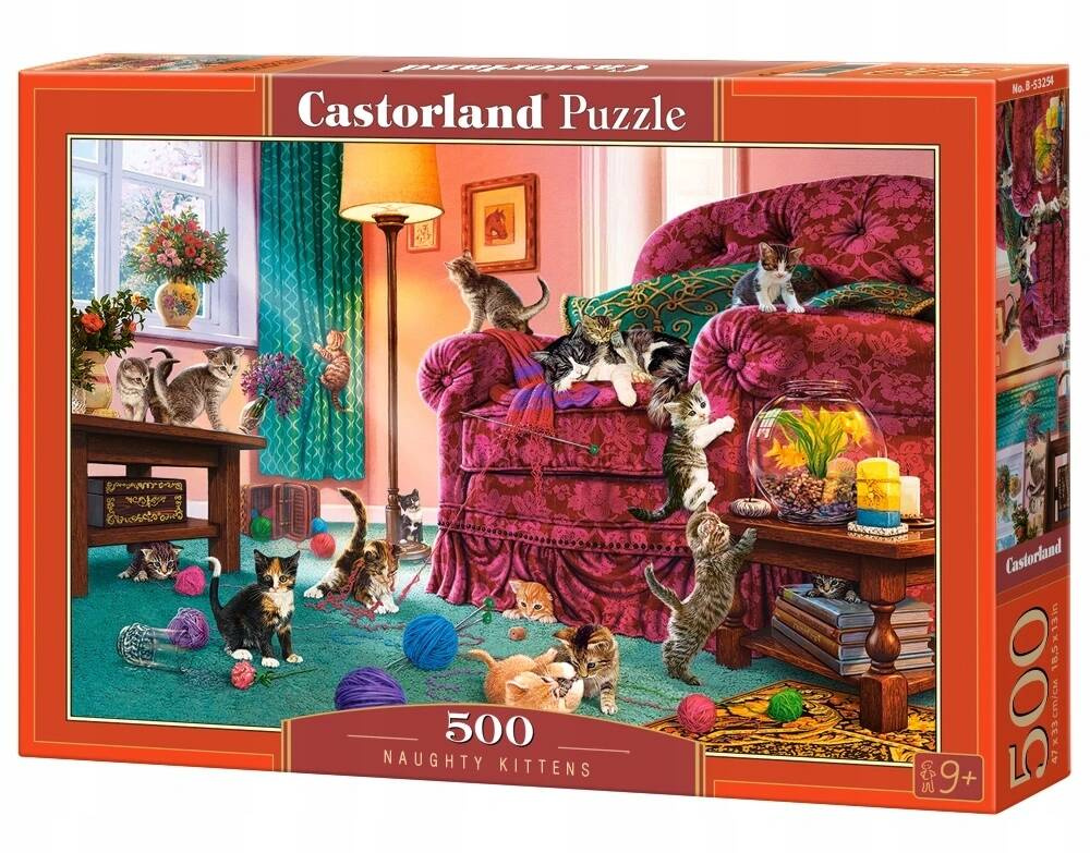 Puzzle 500 Układanka Niegrzeczne KOTY Kotki Kocięta Kot Pokój 9+ Castorland_2