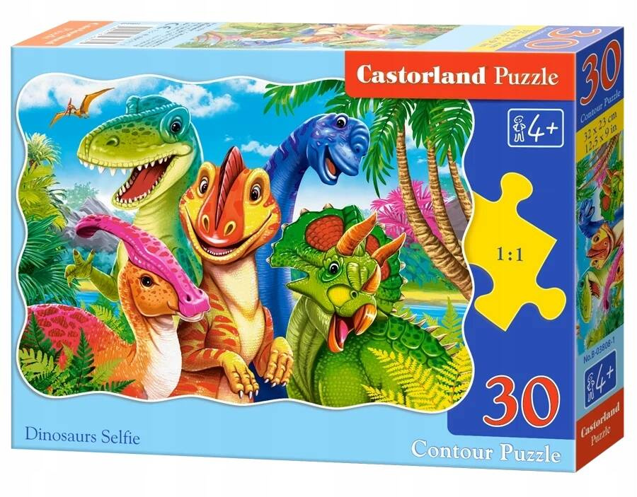 Puzzle 30 Układanka Selfie DINOZAURY Gady Dinosaurs 4+ Castorland_2