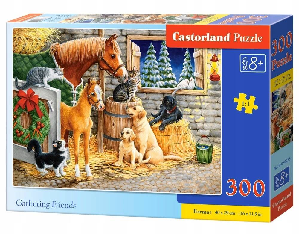 Puzzle 300 Układanka Zwierzęta ZAGRODA Konie Psy Farma Wieś 8+ Castor_2