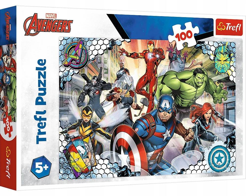 Puzzle 100 Układanka AVENGERS Iron Man Hulk THOR MARVEL 5+ Trefl 16454_2