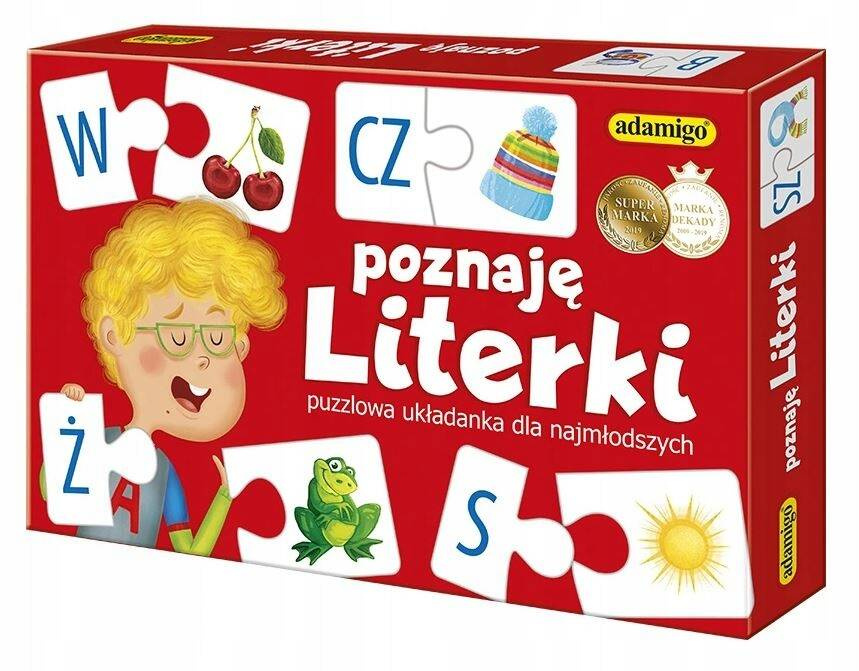 Puzzle Gra Poznaję Literki Edukacyjna Nauka Alfabetu 3+ Adamigo 5581_1