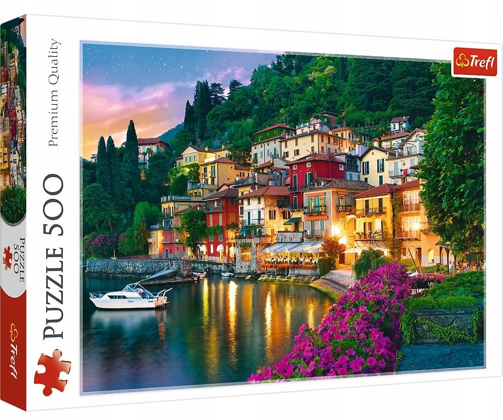 Puzzle 500 Układanka Widok WŁOCHY Jezioro Como Krajobraz Budynki 10+ Trefl_2
