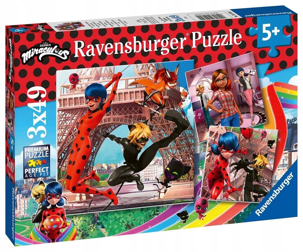 Puzzle 3 x 49 Układanka Miraculum BIEDRONKA i CZARNY KOT 5+ Ravensburger_5