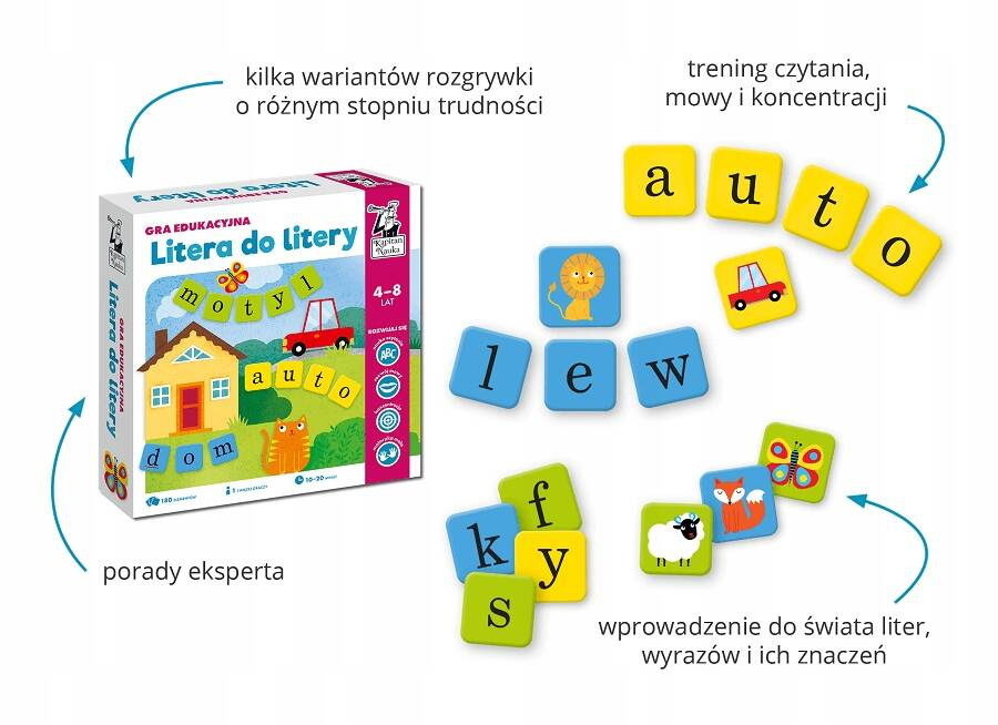 Gra Edukacyjna Litera Do Litery Nauka Czytania Słownictwo 4+ Kapitan Nauka_2