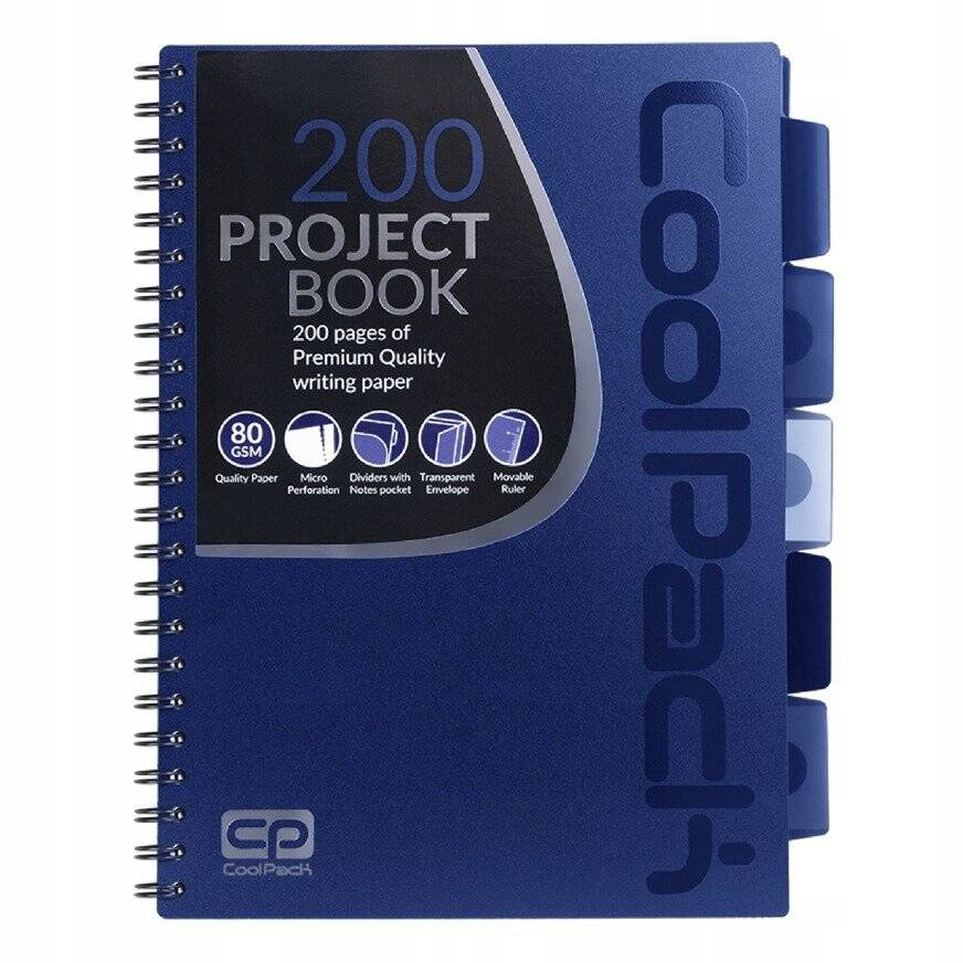 Kołozeszyt Zeszyt Brulion A4 Kratka 100 Kartek GRANATOWY CoolPack 94283_1