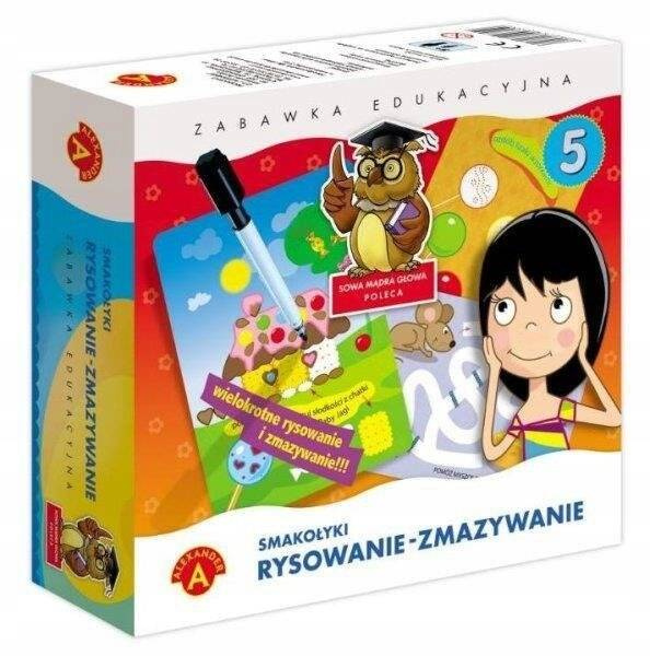 Smakołyki Rysowanie Zmazywanie 5 Gra Edukacyjna Plansze 4+ Alexander 0740_1