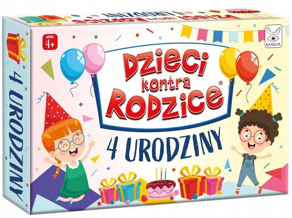 Rodzice Kontra Dzieci 4 Urodziny Rodzinna Gra W Pytania Zagadki 4+ Kangur_1