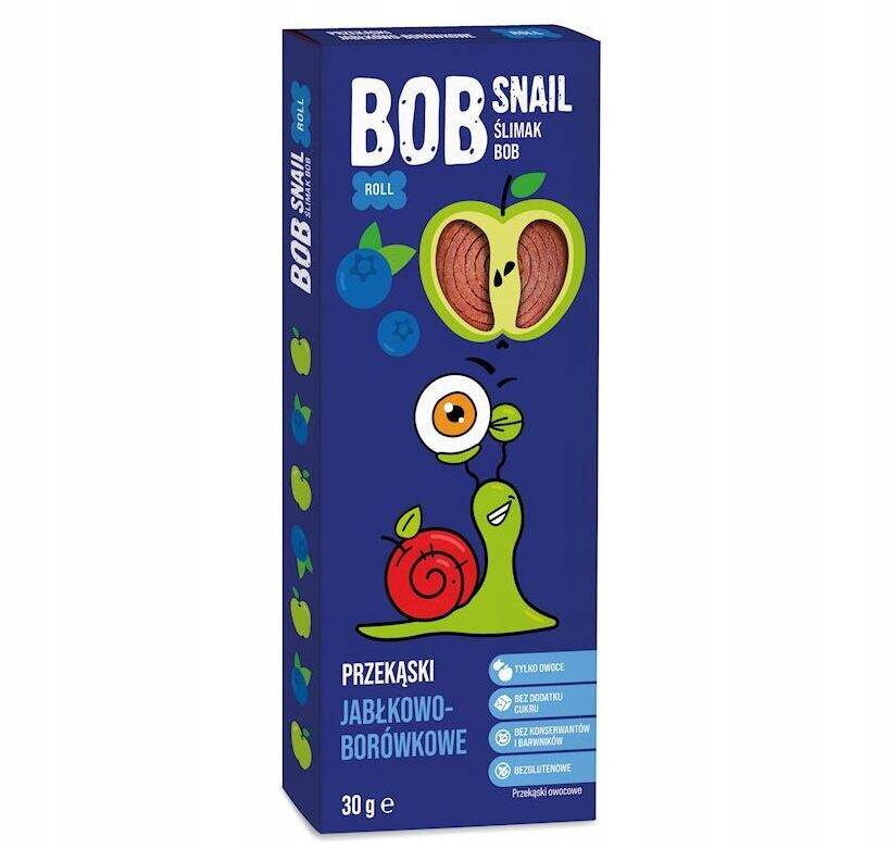 Przekąska Jabłko Borówka Bez Cukrów 30g BOB SNAIL_1