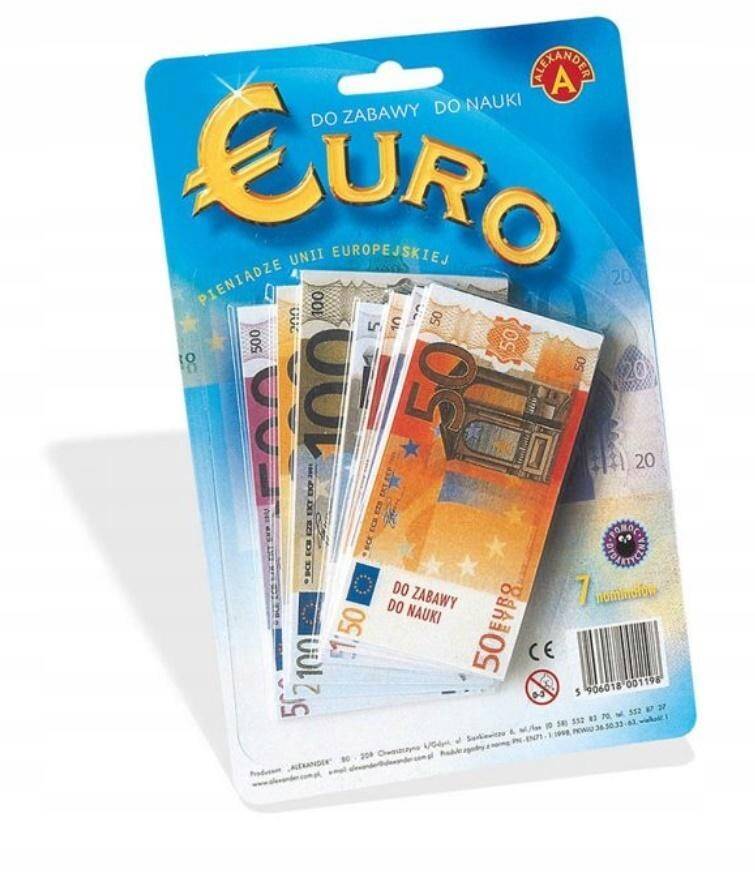 Pieniądze Euro Do Zabawy i Nauki Liczenia Sztuczne Banknoty 3+ Alexander_1
