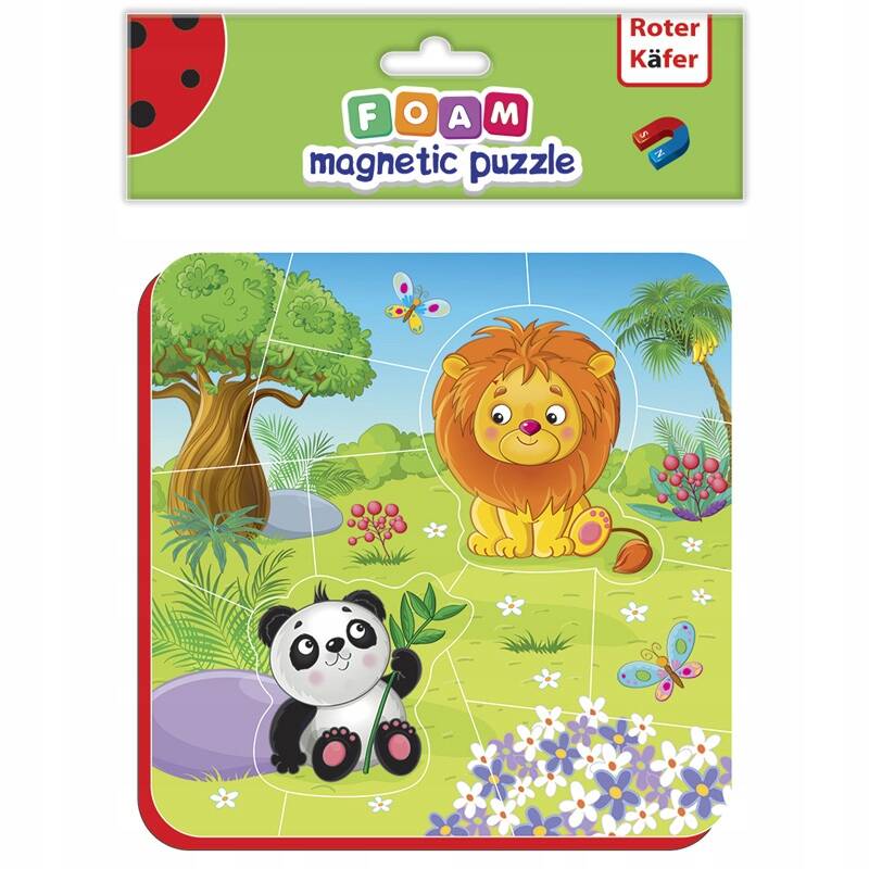 Puzzle Miękkie Magnetyczne 14 Układanka Lew i Panda 3+ Roter Kafer_1