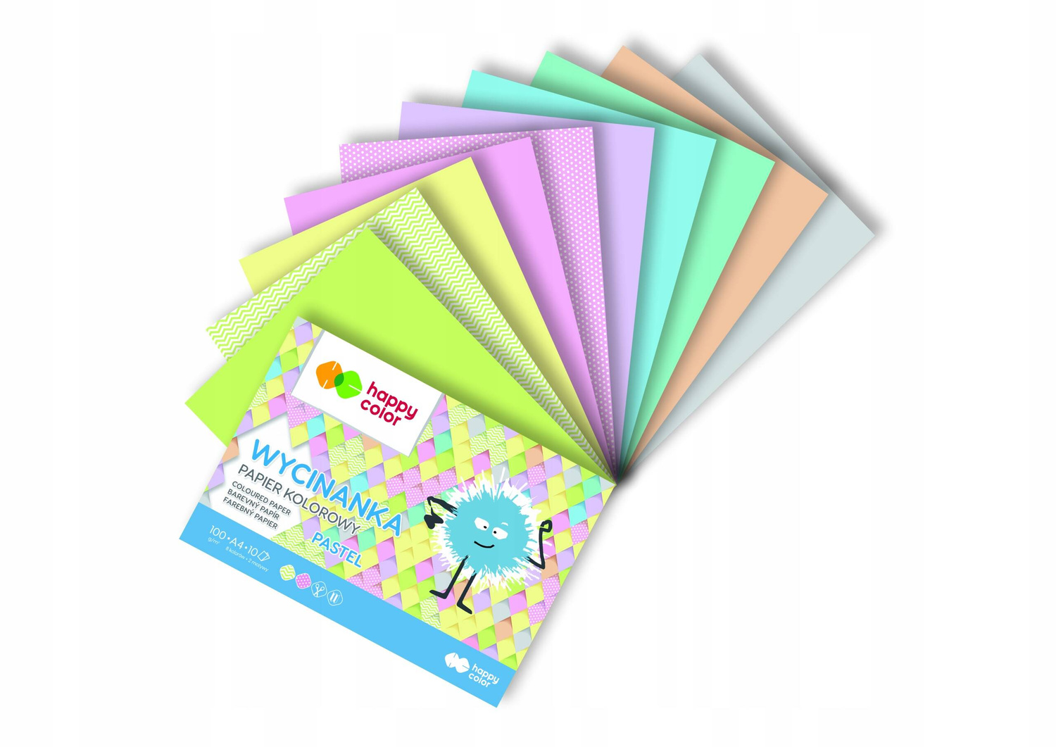 Blok Wycinanka KOLOROWY PASTELOWY A4 10k Papier Happy Color_2