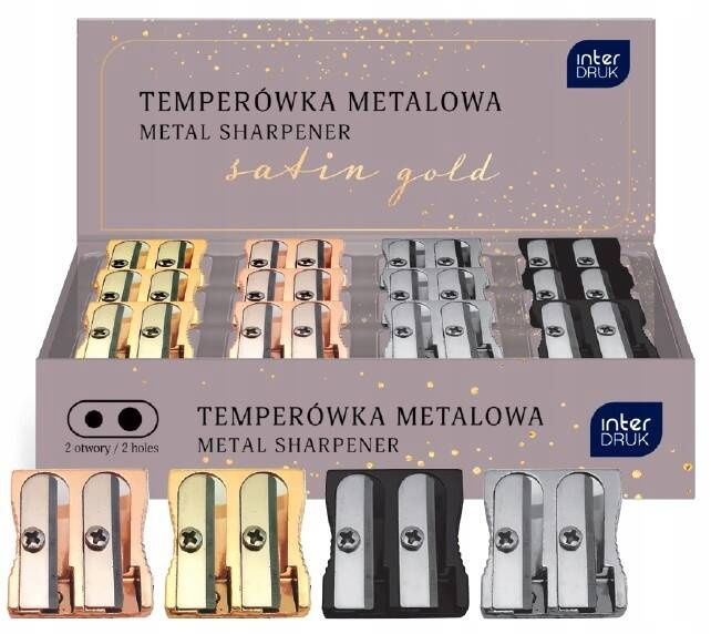 Temperówka Podwójna Metalowa Satynowa Interdruk_1