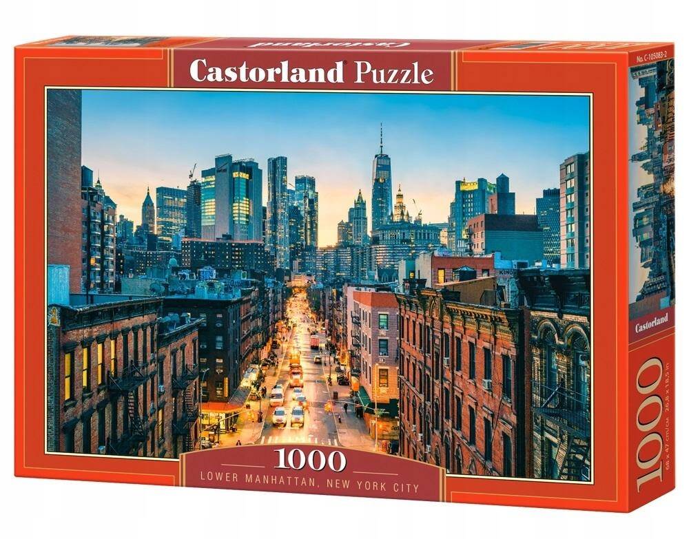 Puzzle 1000 Układanka Widok Manhattan NOWY JORK Miasto Noc Obraz 9+ Castor_2