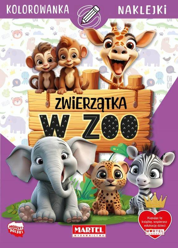 Kolorowanka Malowanka Z Naklejkami ZWIERZĄTKA W ZOO Martel_1