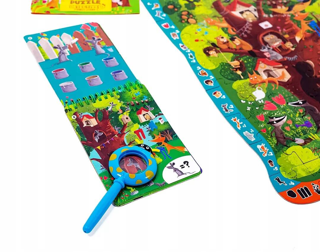 Puzzle Gra Edukacyjna Detektyw FOREST STORY Z Lupą 3+ Roter Kafer_3