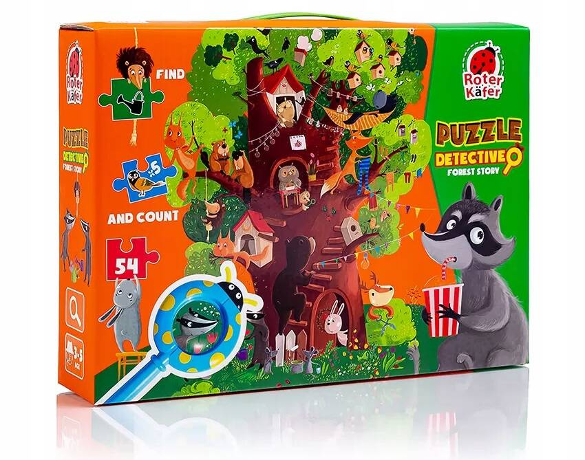 Puzzle Gra Edukacyjna Detektyw FOREST STORY Z Lupą 3+ Roter Kafer_7