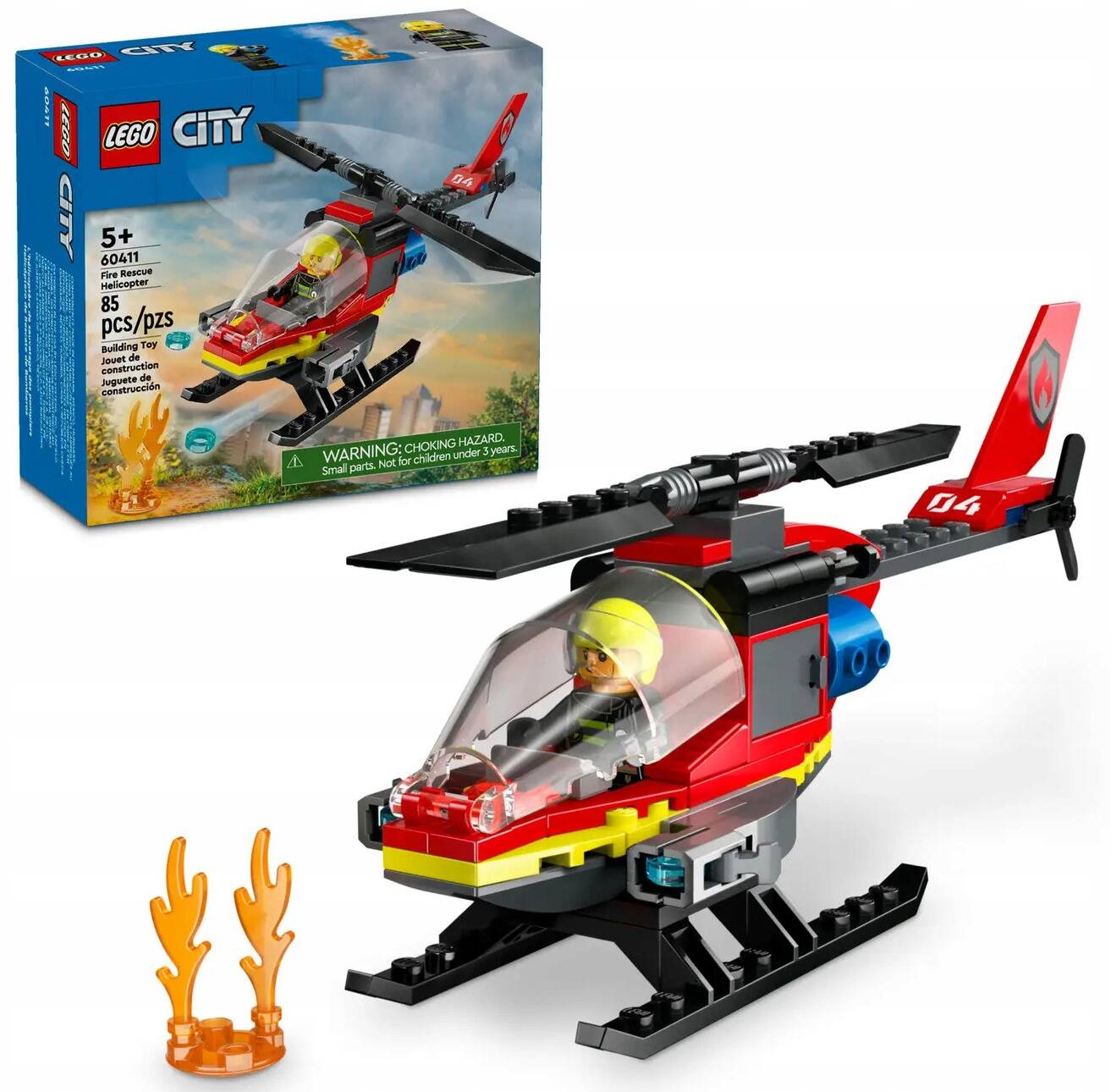 LEGO City Strażacki Helikopter Ratunkowy 85el. 5+ 60411_1