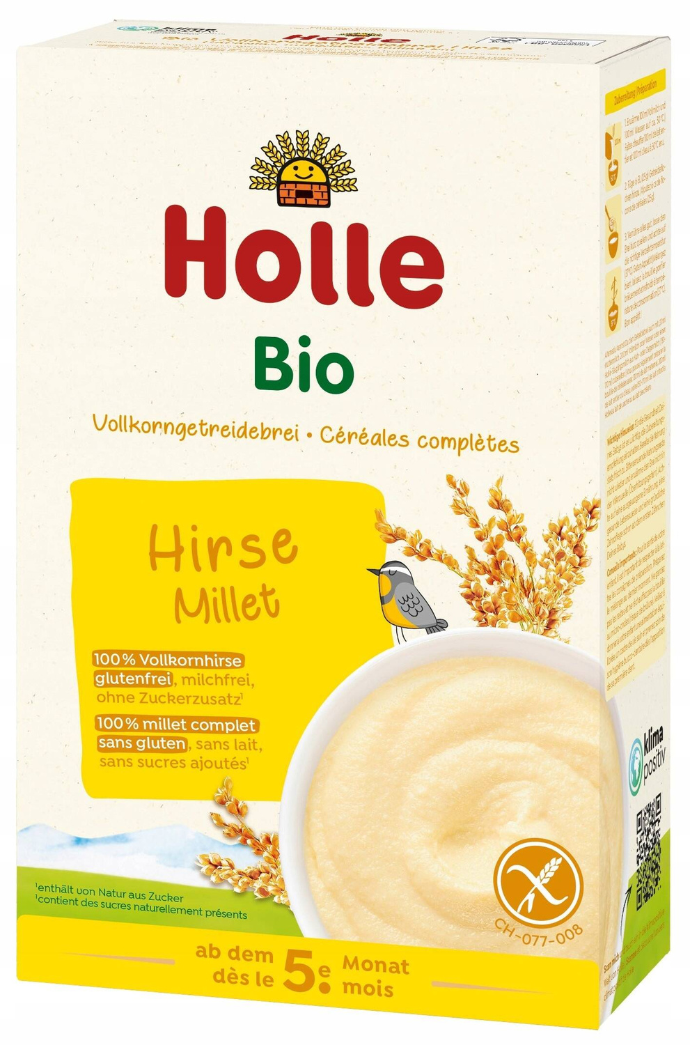 HOLLE BIO Kaszka Jaglana Pełnoziarnista Bezmleczna Bez Glutenu 250g 5M+_1