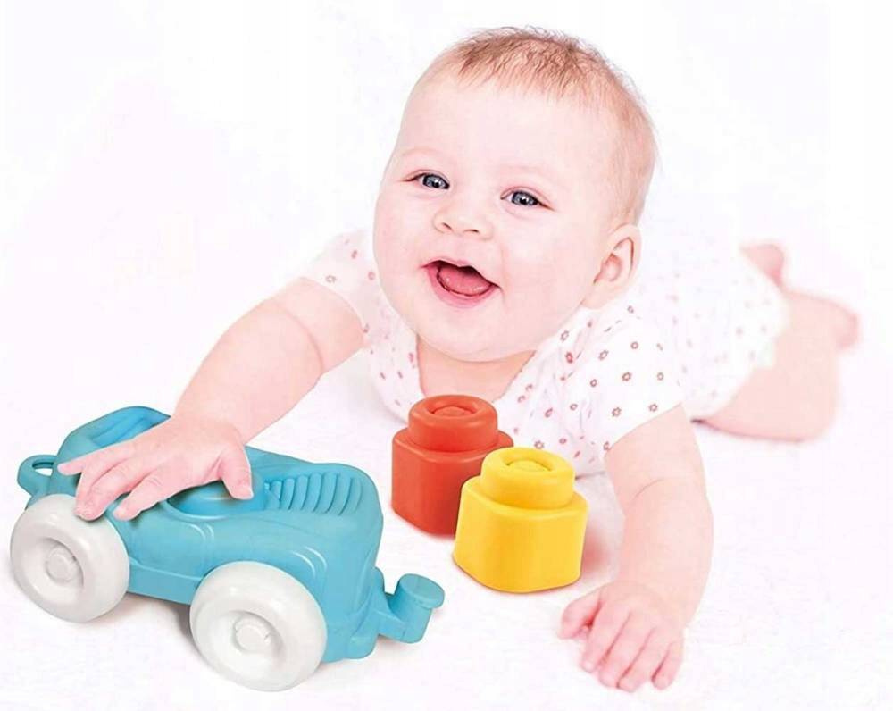 Sensoryczny Pociąg Z Klockami Miękkie Gumowe Klocki Clemmy 6M+ Clementoni_3