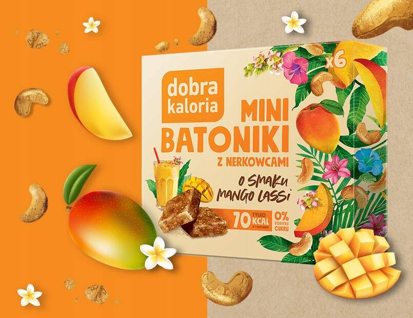 Zdrowe Mini Batoniki Mango Lassi Bez Cukru Magnez Potas 6szt. Dobra Kaloria_2