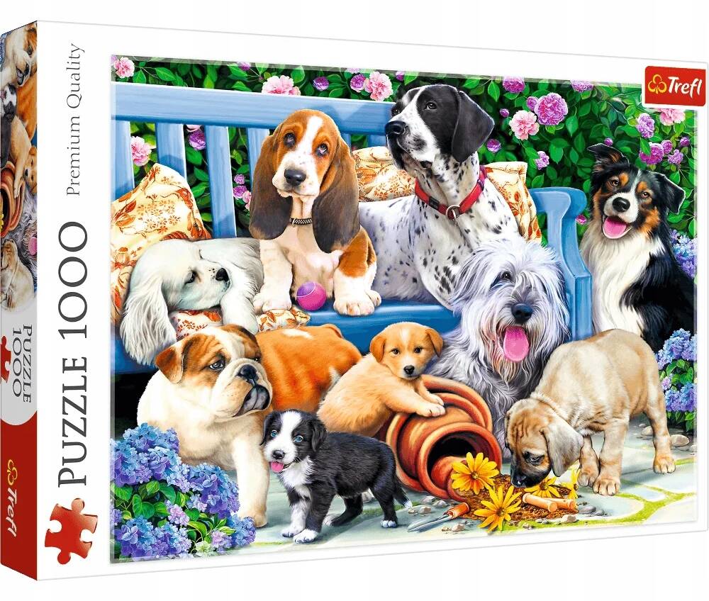 Puzzle 1000 Układanka Pieski PSY W Ogrodzie Psiaki Rasy 12+ Trefl 10556_2