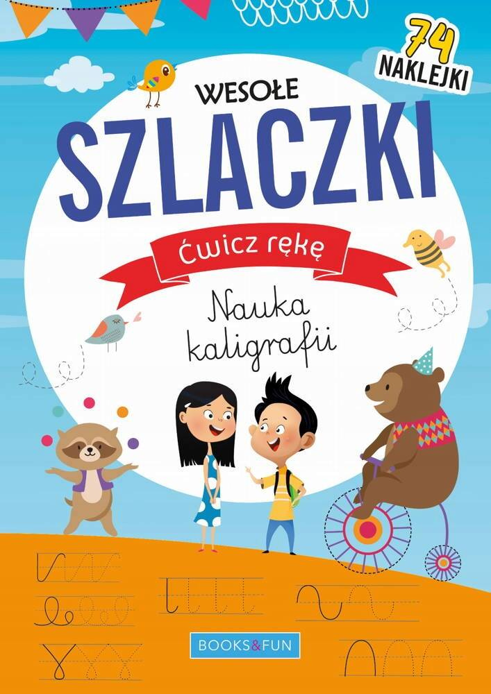 Nauka Kaligrafii Wesołe Szlaczki Ćwicz Rękę + Naklejki BooksAndFun_1