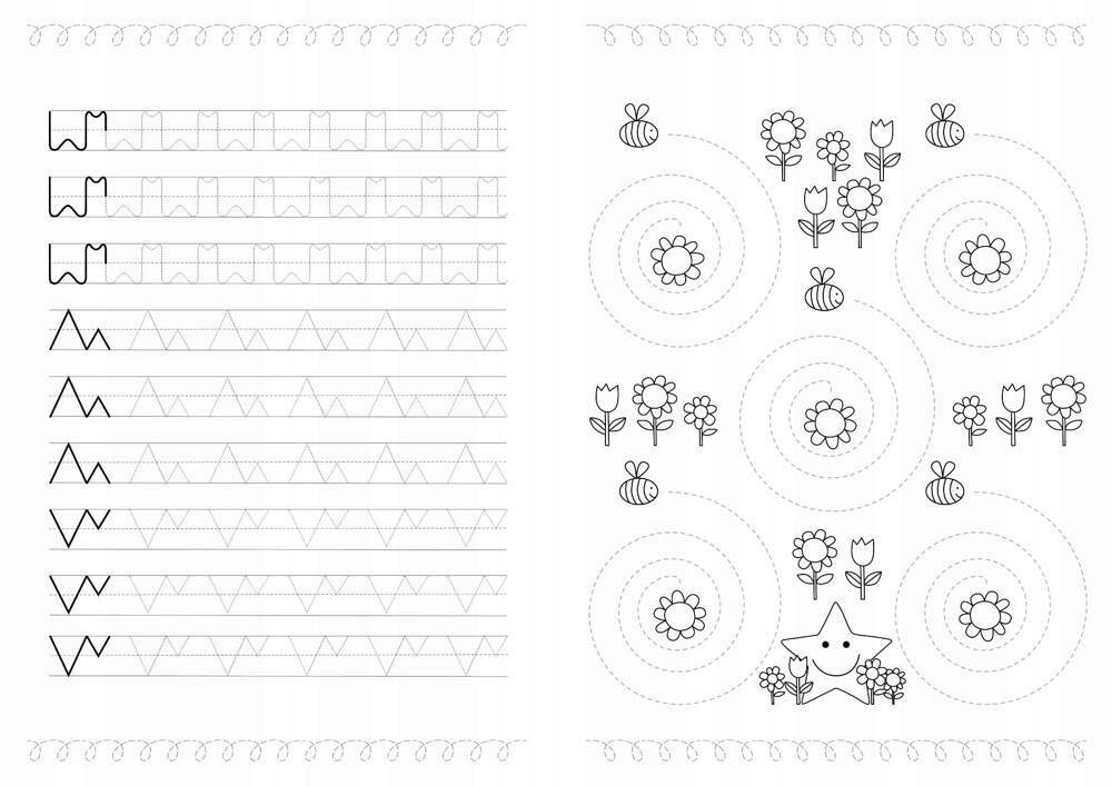 Nauka Kaligrafii Wesołe Szlaczki Ćwicz Rękę + Naklejki BooksAndFun_5