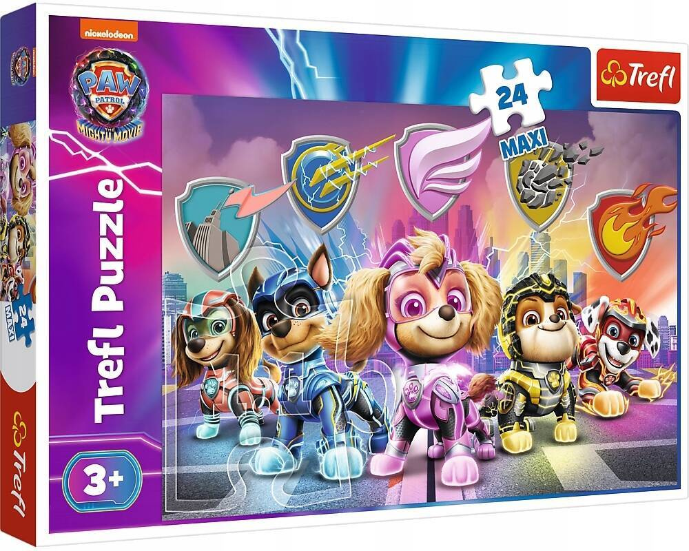 PUZZLE 24 MAXI UKŁADANKA PSI PATROL PAW PIESKI MIGHTY PUPS MOVIE 3+ TREFL_2