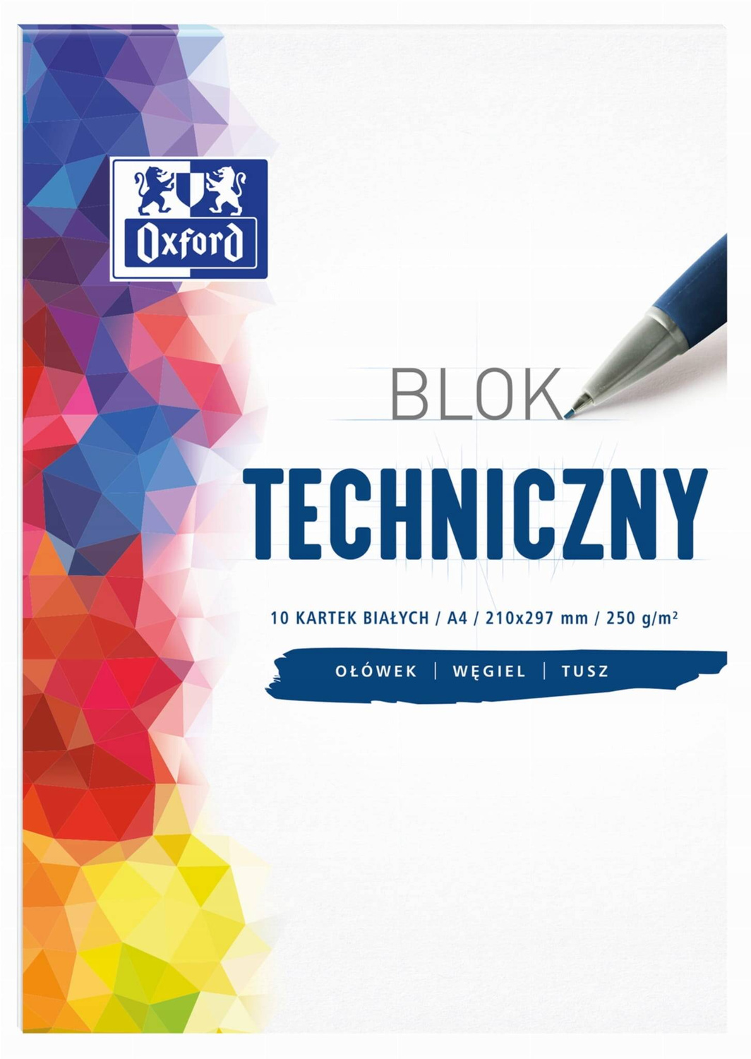 Blok techniczny BIAŁY Dla Dzieci Szkoła Plastyka A4/10k OXFORD_1