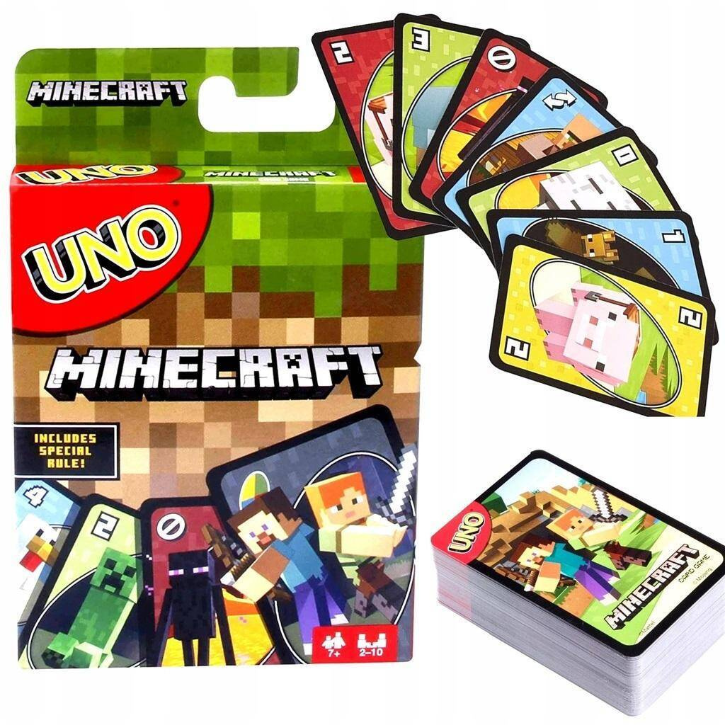 UNO MINECRAFT Karty Do Gry Gra Karciana 7+ Mattel_1