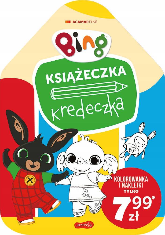 Kolorowanka Malowanka Bing Książeczka Kredeczka Z Naklejkami 3+ HarperKids_1