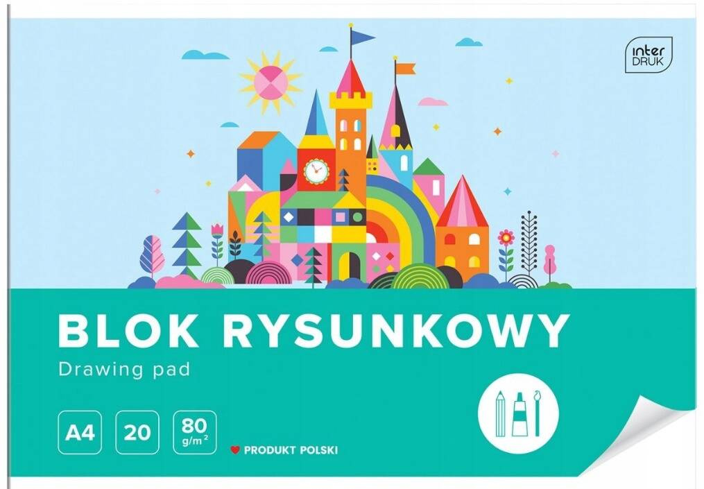 Blok Rysunkowy BIAŁY Dla Dzieci Szkoła Plastyka A4/20k 80g Interdruk_2