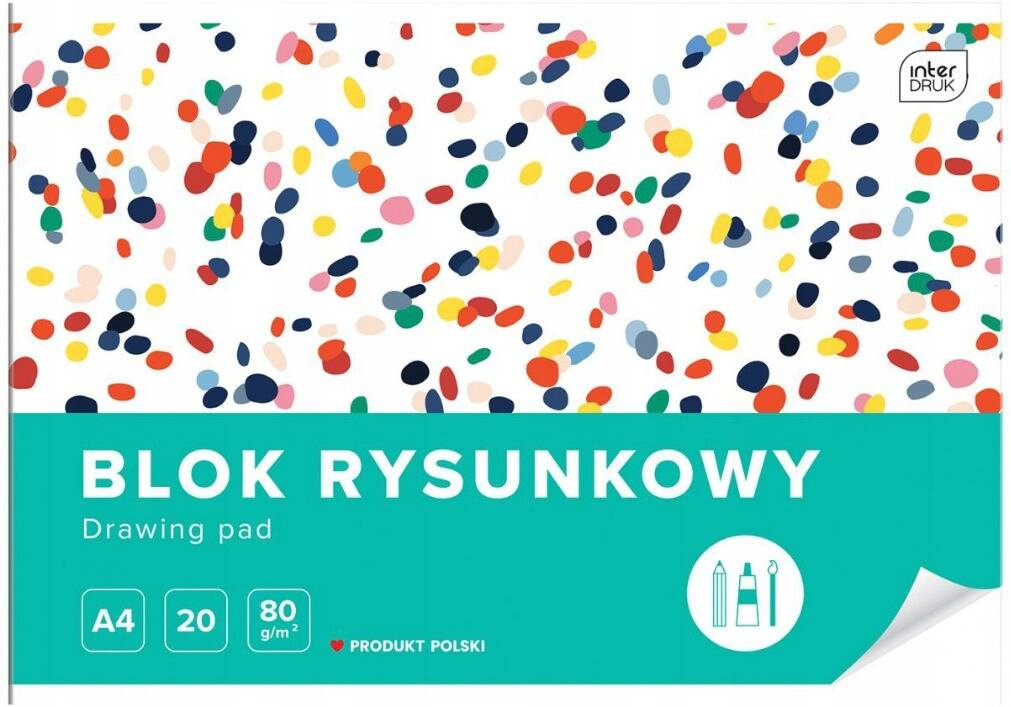 Blok Rysunkowy BIAŁY Dla Dzieci Szkoła Plastyka A4/20k 80g Interdruk_3