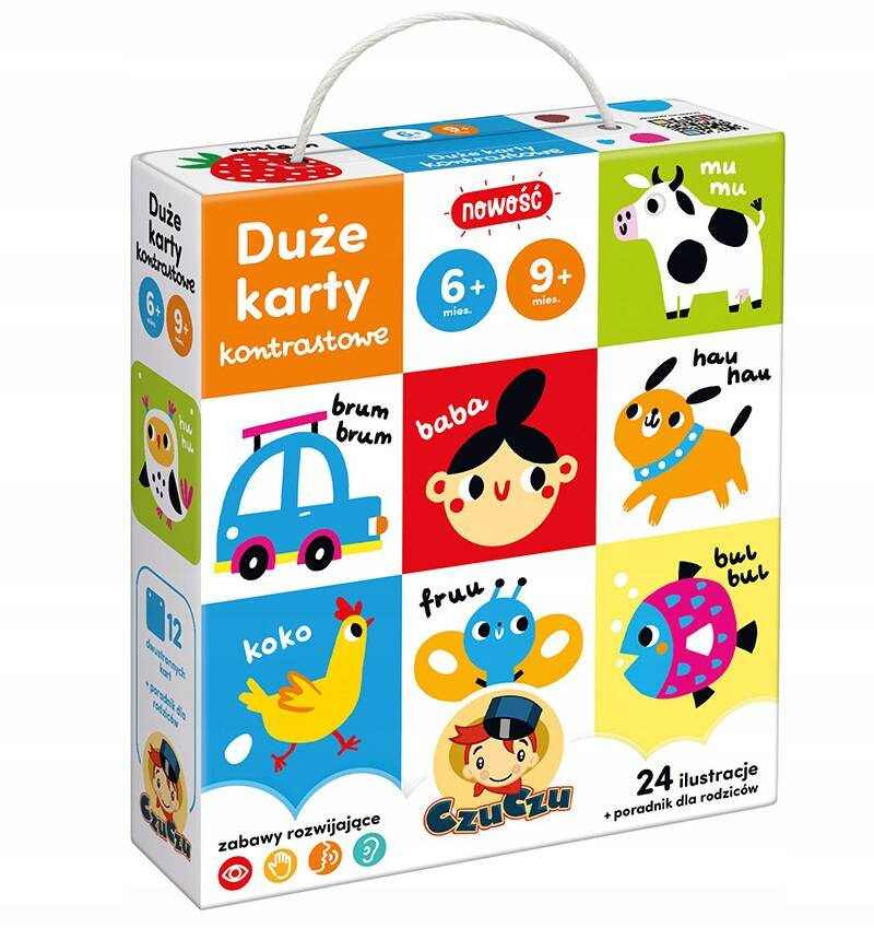 Duże Karty Kontrastowe Dla Dzieci W Wieku 6-9M+ CzuCzu_1