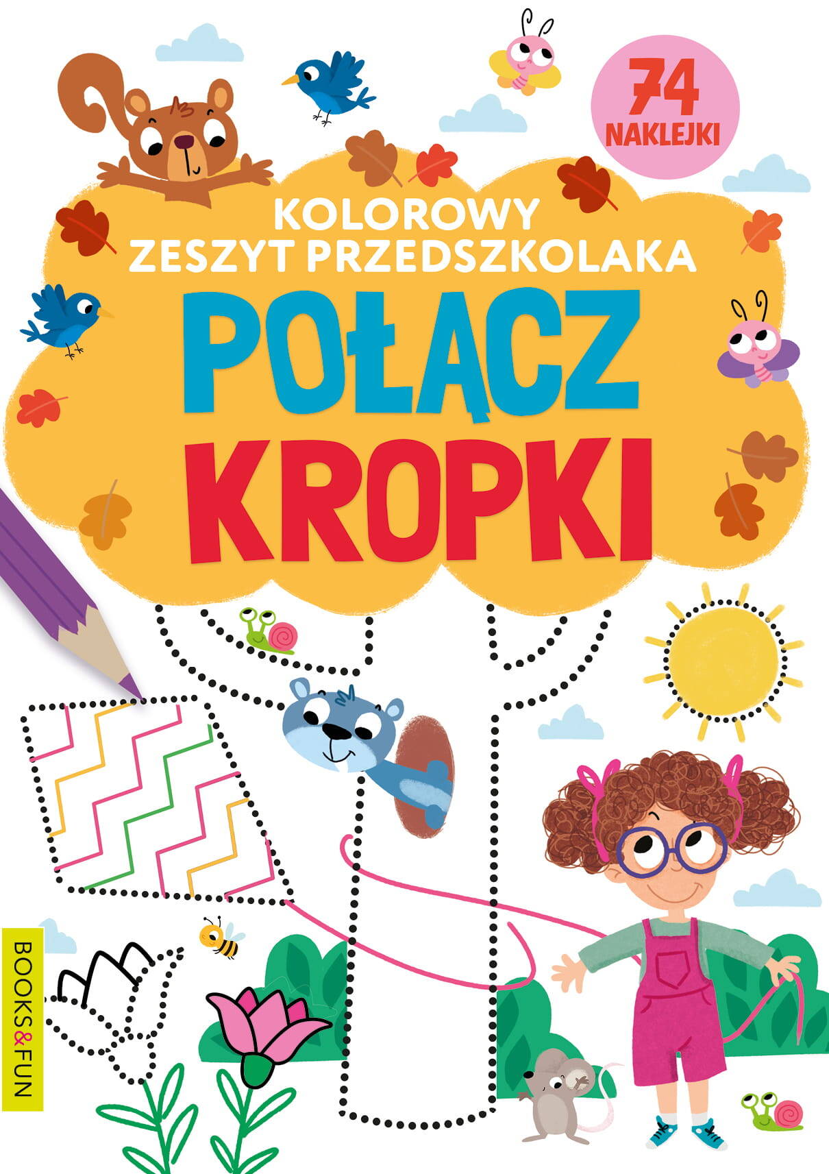 Kolorowy Zeszyt Przedszkolaka Połącz Kropki 74 Naklejek BooksAndFun_1