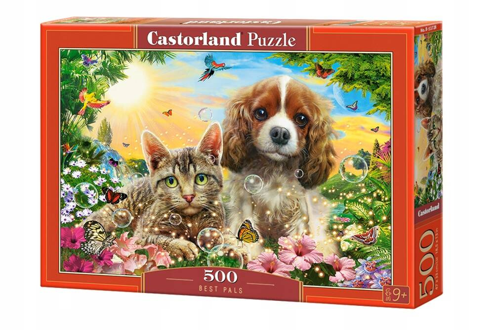 Puzzle 500 Układanka Zwierzęta KOT PIES KOTEK PIESEK Natura 9+ Castorland_2