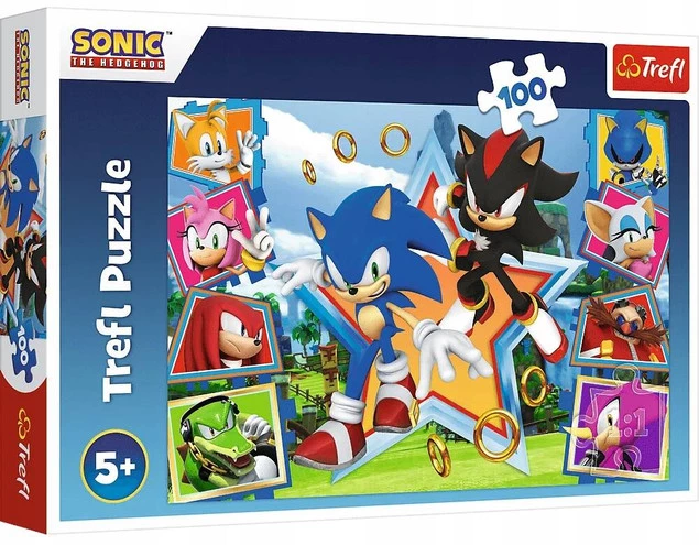 Puzzle 100 Układanka Jeż SONIC Gra SHADOW Knuckles Dzieci Obraz 5+ Trefl_2
