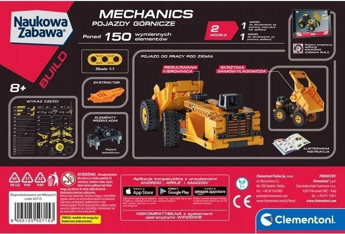 Pojazdy Górnicze Klocki Konstrukcyjne Laboratorium Mechaniki 8+ Clementoni_5
