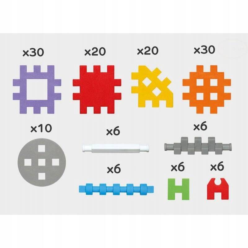 Klocki Konstrukcyjne Mini Waffle Konstruktor 140 Elementów 3+ Marioinex_3