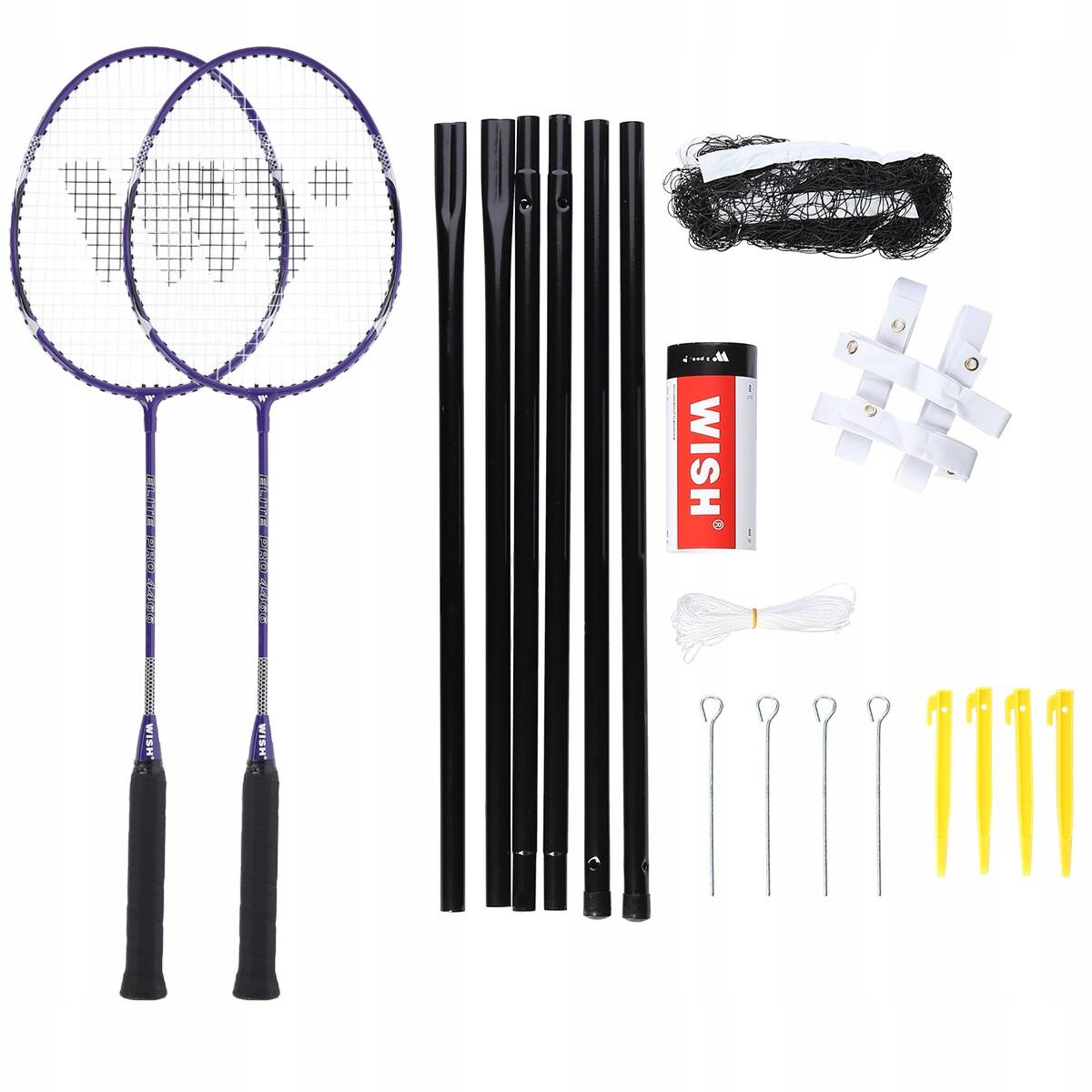 Zestaw Do Gry W Badmintona 2 Rakietki + Siatka + 3 Lotki WISH ALUMTEC 4466_4