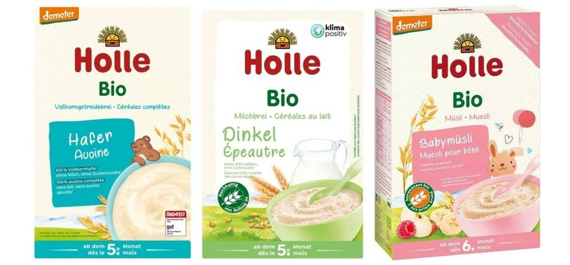 3x HOLLE BIO Kaszka Owsiana Mleczno Orkiszowa Zbożowo Owocowa Bezmleczna_1